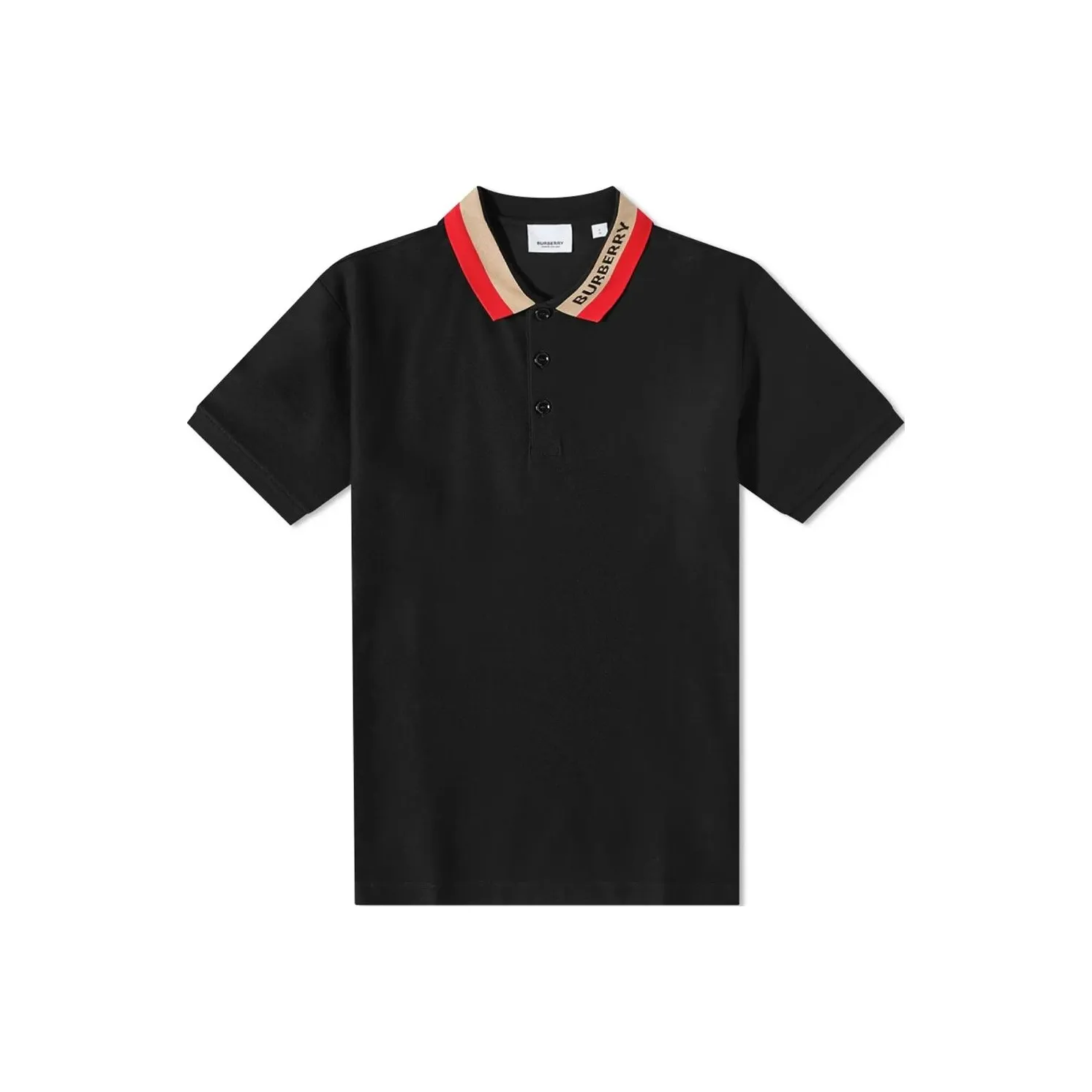 Burberry Logo Intarsia Knit Short Sleeved Polo Shirt