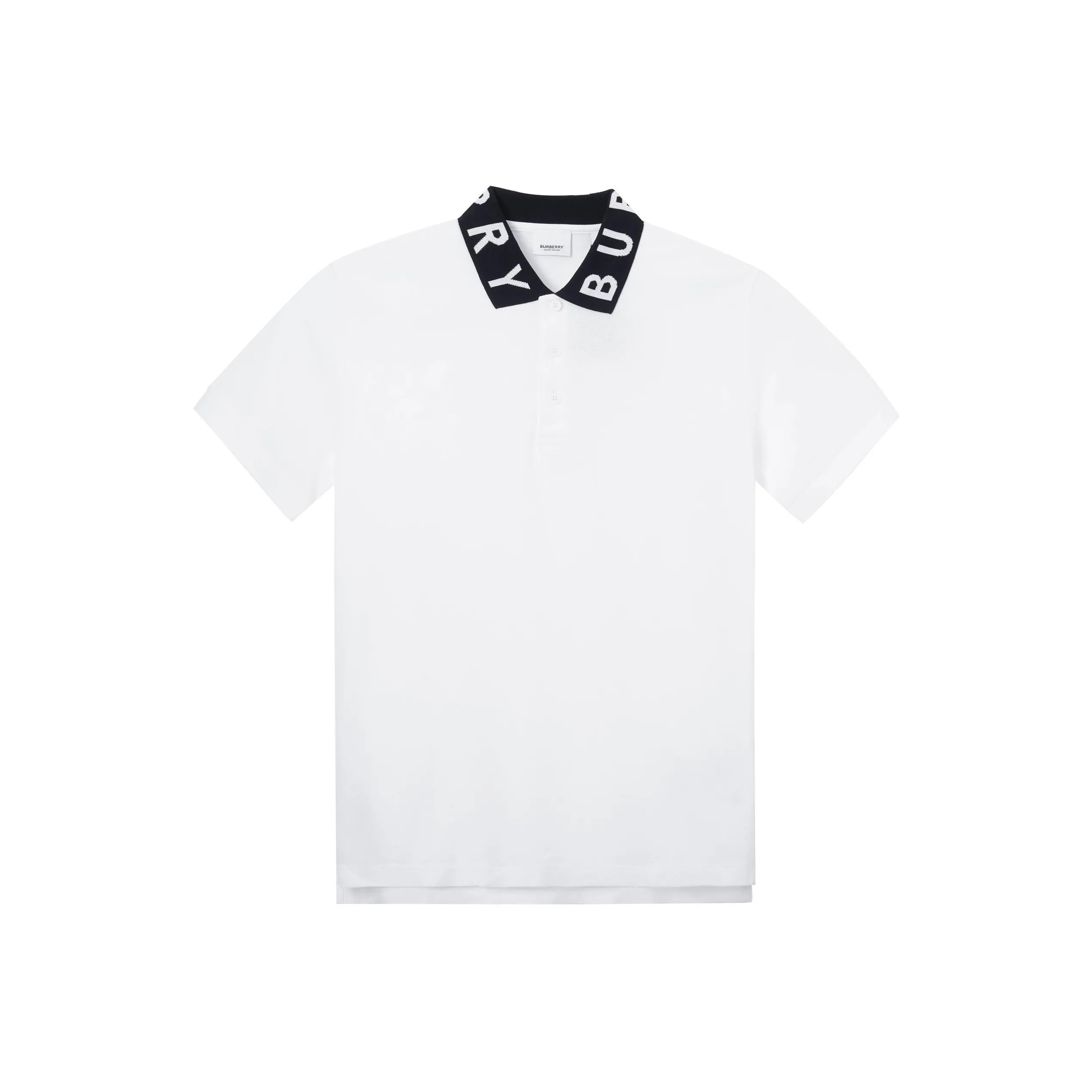 Burberry Men Ryland Collar Logo Polo White/Black