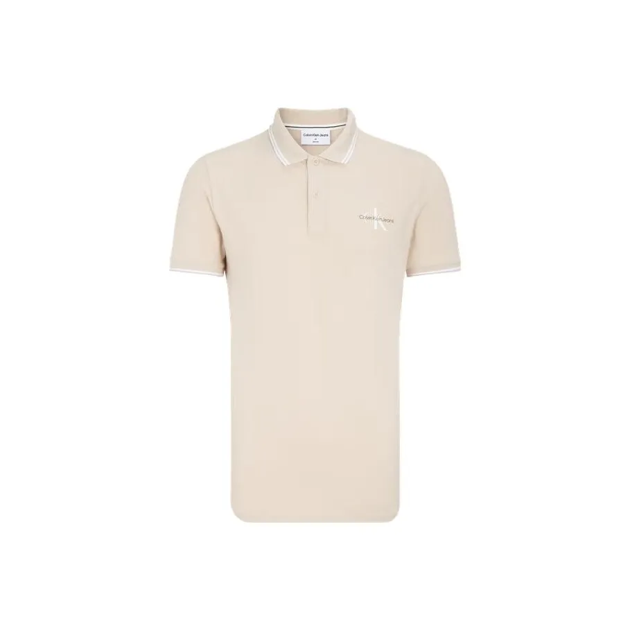 Calvin Klein Polo Shirts Men Light Dusty Pink