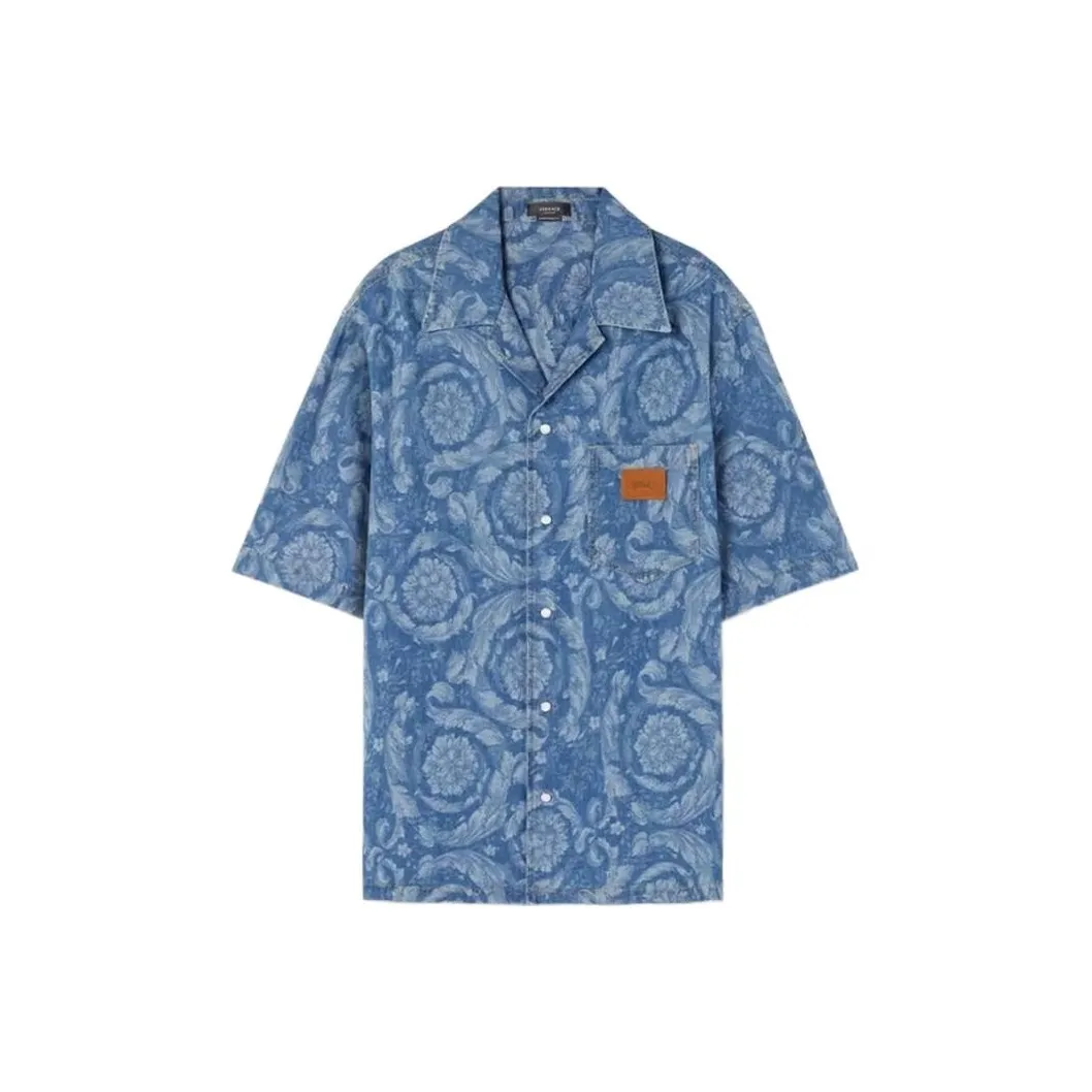 VERSACE Barocco Silhouette Denim Shirt
