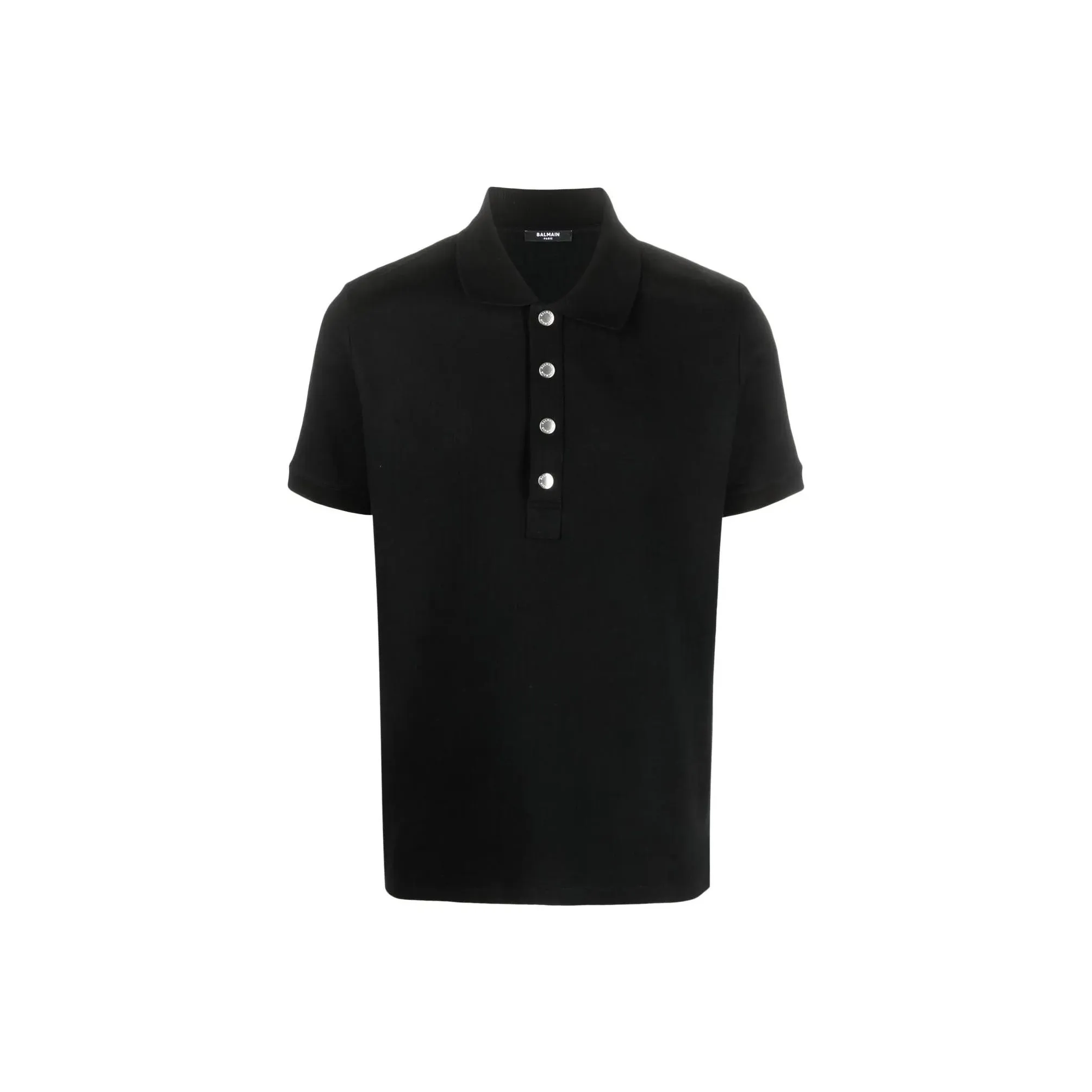 BALMAIN Monogram pattern Piqué Polo Shirt