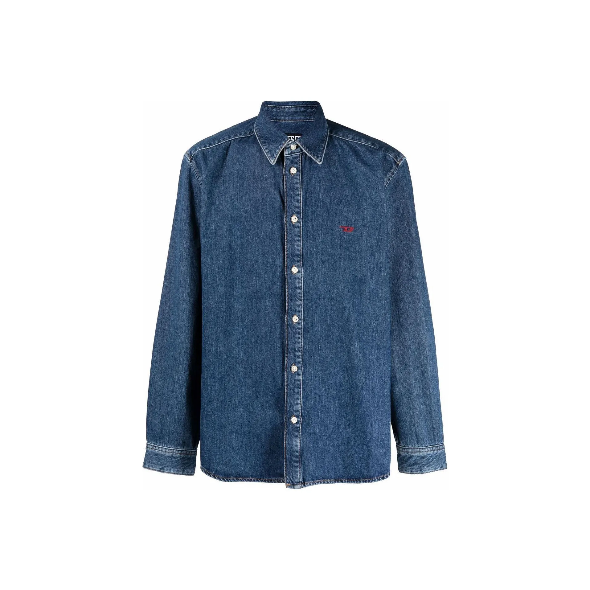 DIESEL FW22 Рубашка Мужская Джинсовая Синяя