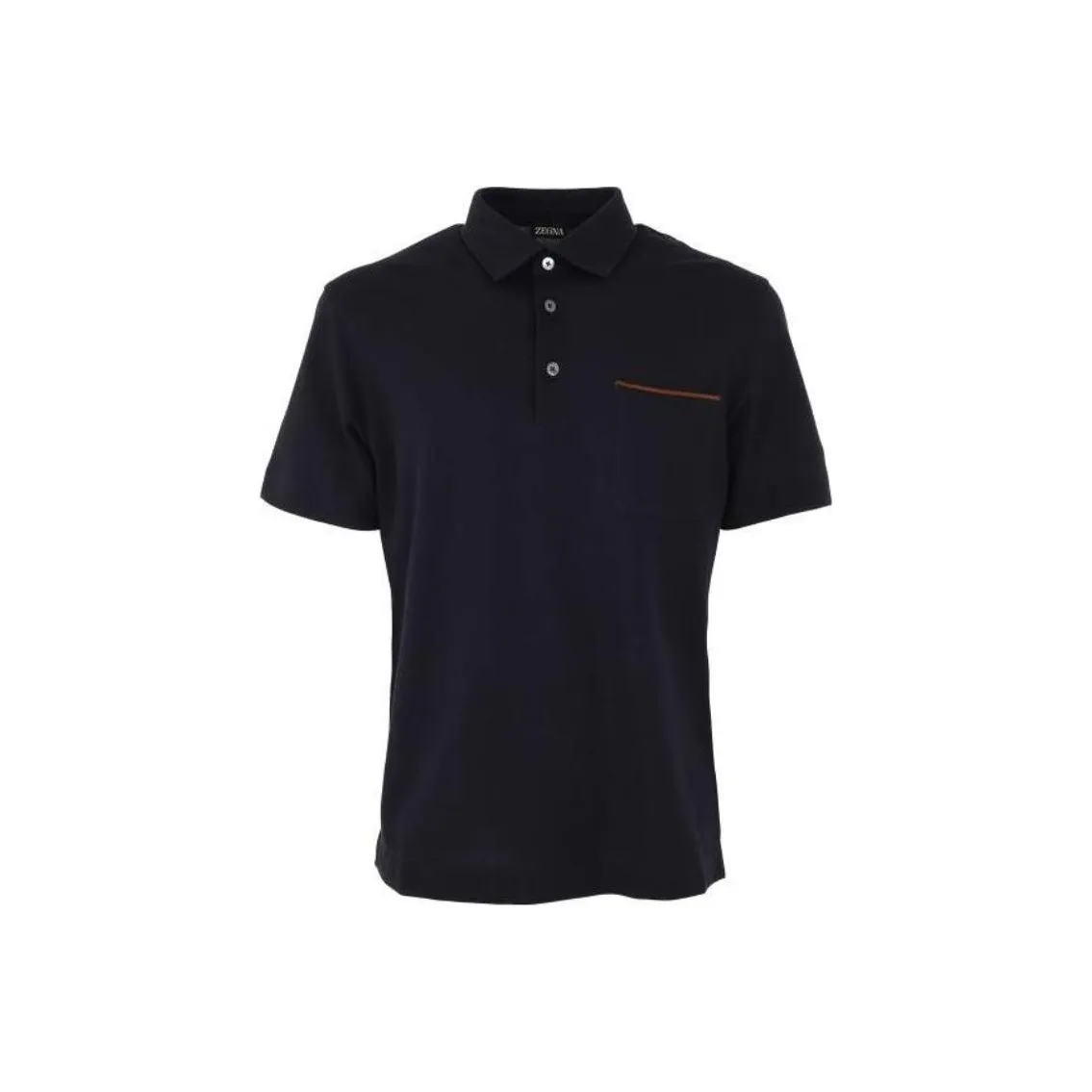 Zegna SS23 Men's Patch Pocket Short Sleeve Polo T Shirt Navy