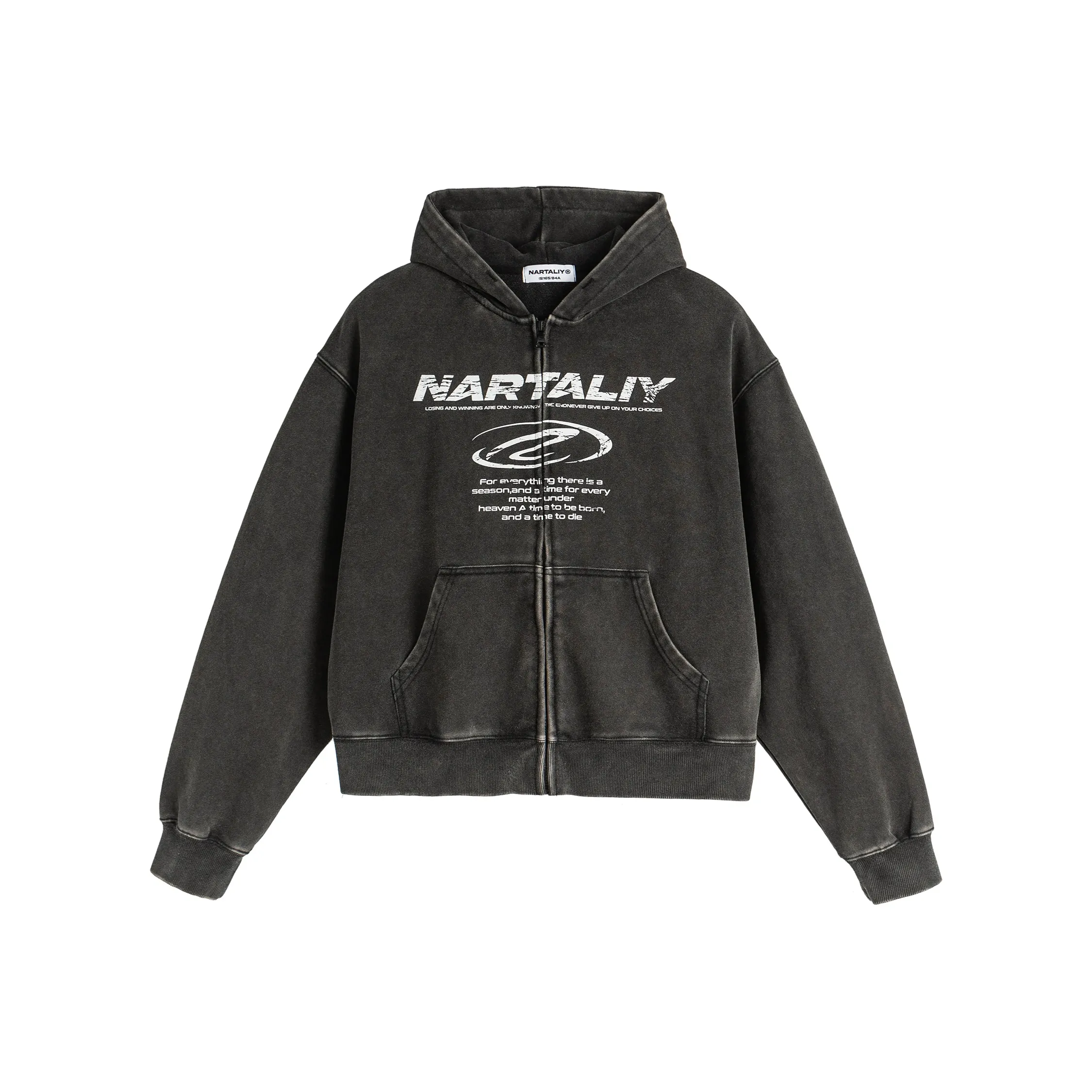 NARTALIY Sweatshirt Unisex Washed Black