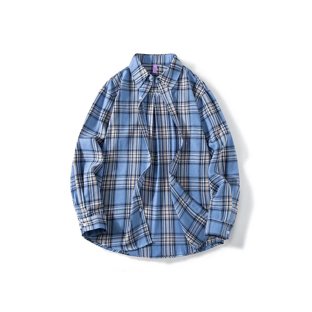 L'ALPINA Shirt Unisex Light Blue Plaid