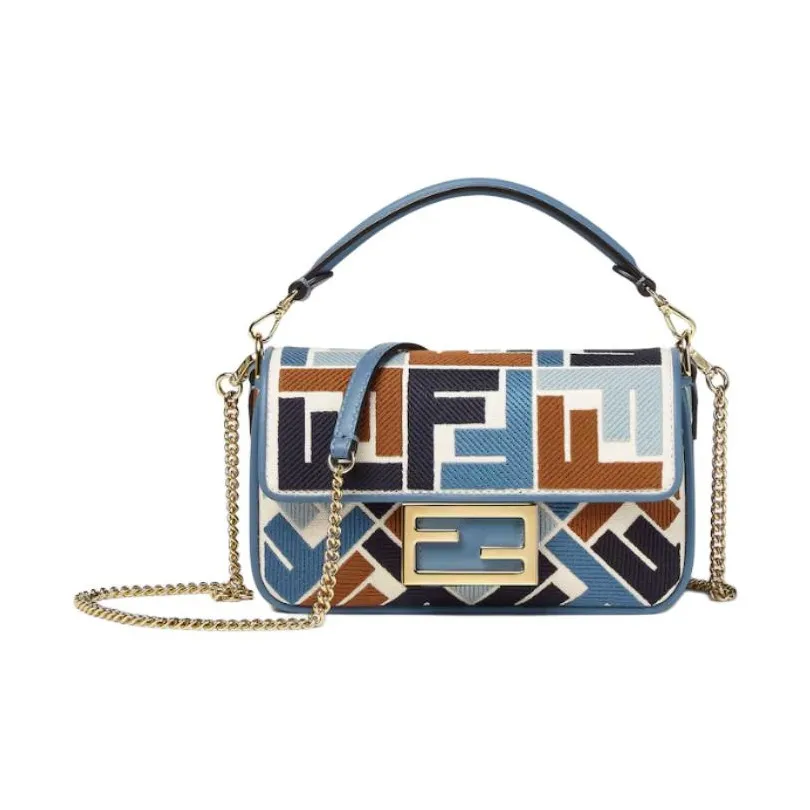 FENDI Canvas Bag, Baguette Bag, One Shoulder Handbag Mini Women's Multicolor