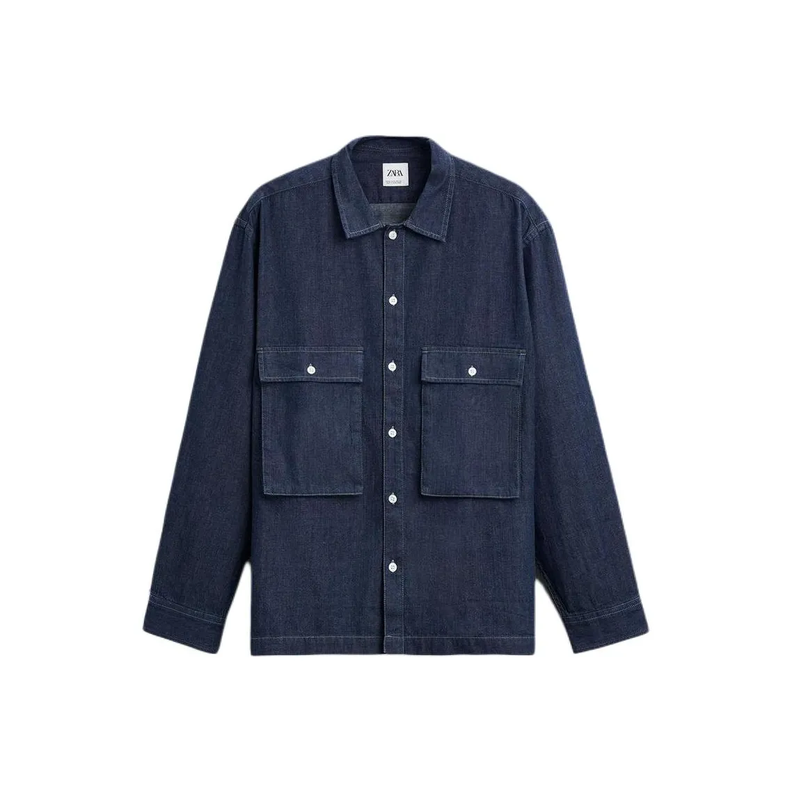 ZARA Мужские рубашки синие/зеленые