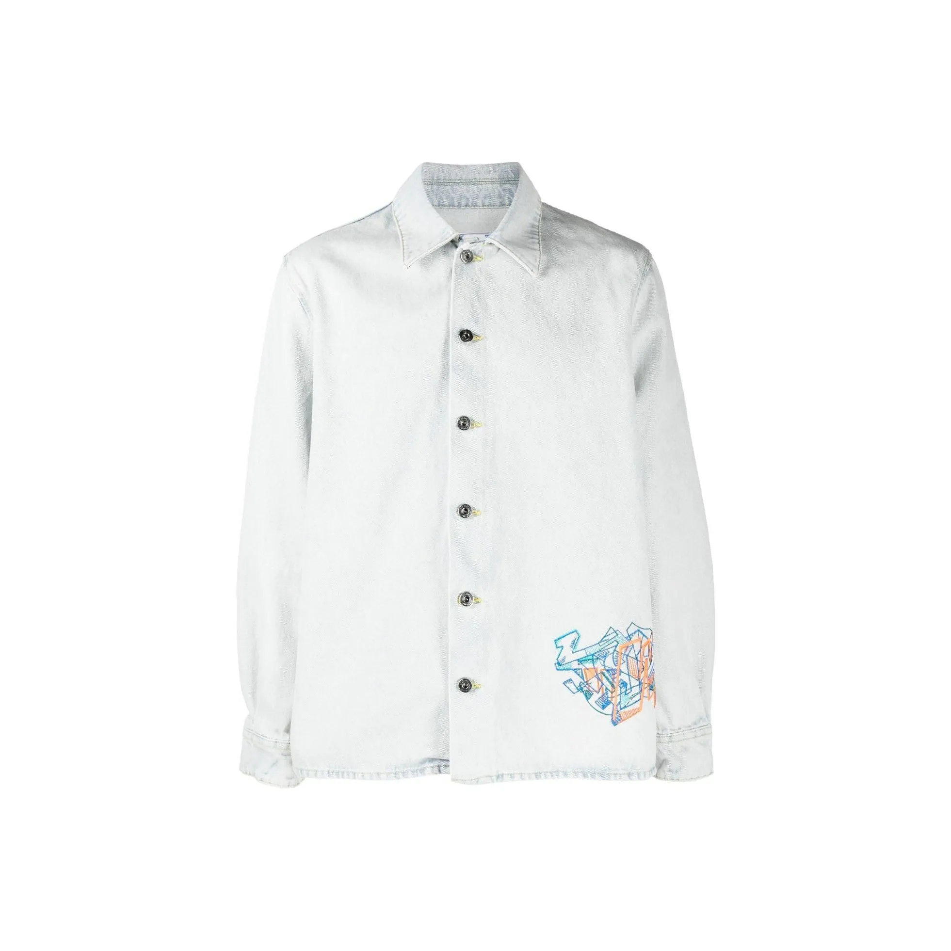 OFF WHITE Graffiti Long Sleeved Denim Shirt