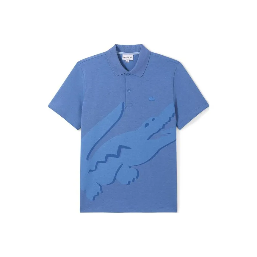 LACOSTE Polo Shirt Men's Gray Blue