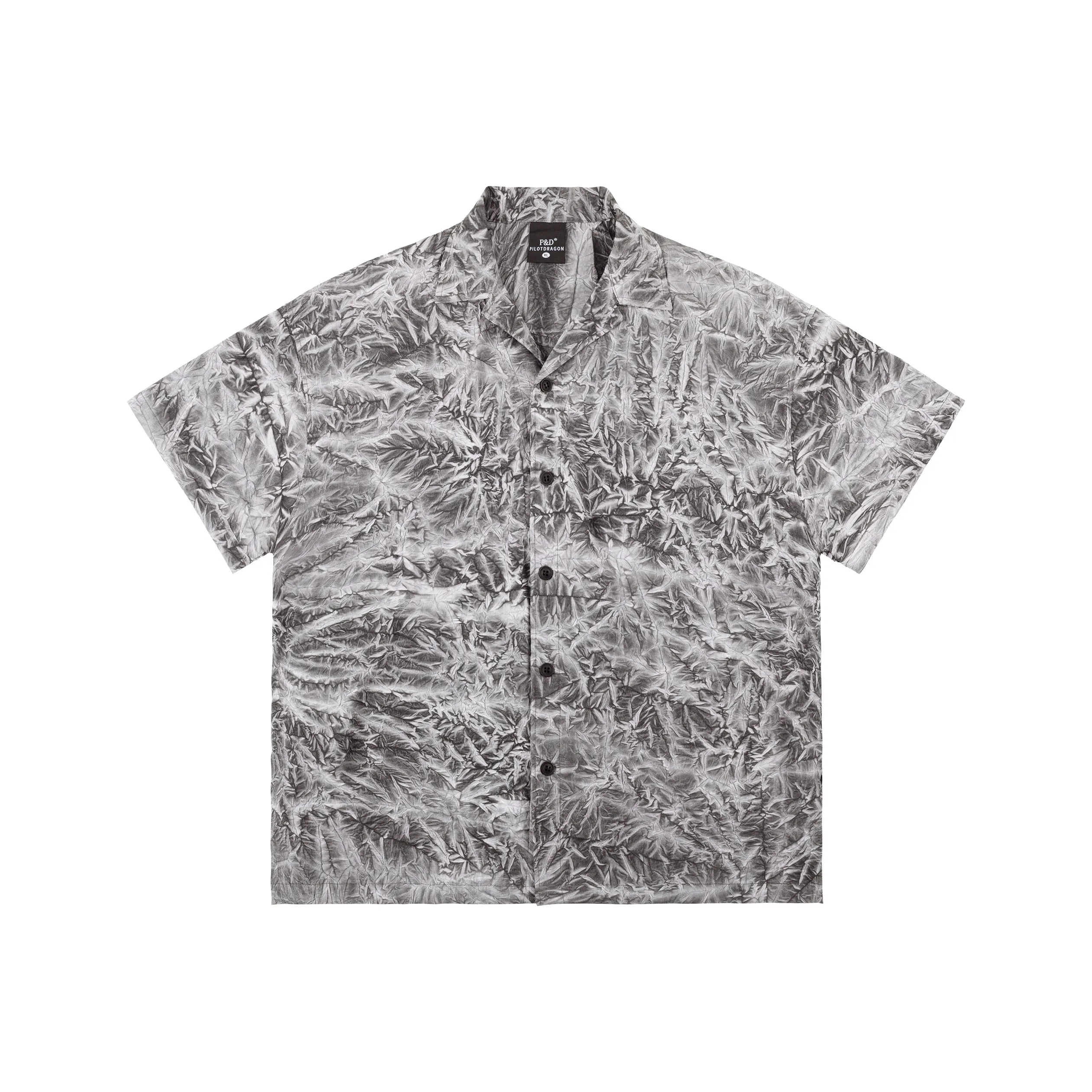 PILOTDRAGON Cuban Collar Short Sleeved Shirt Unisex