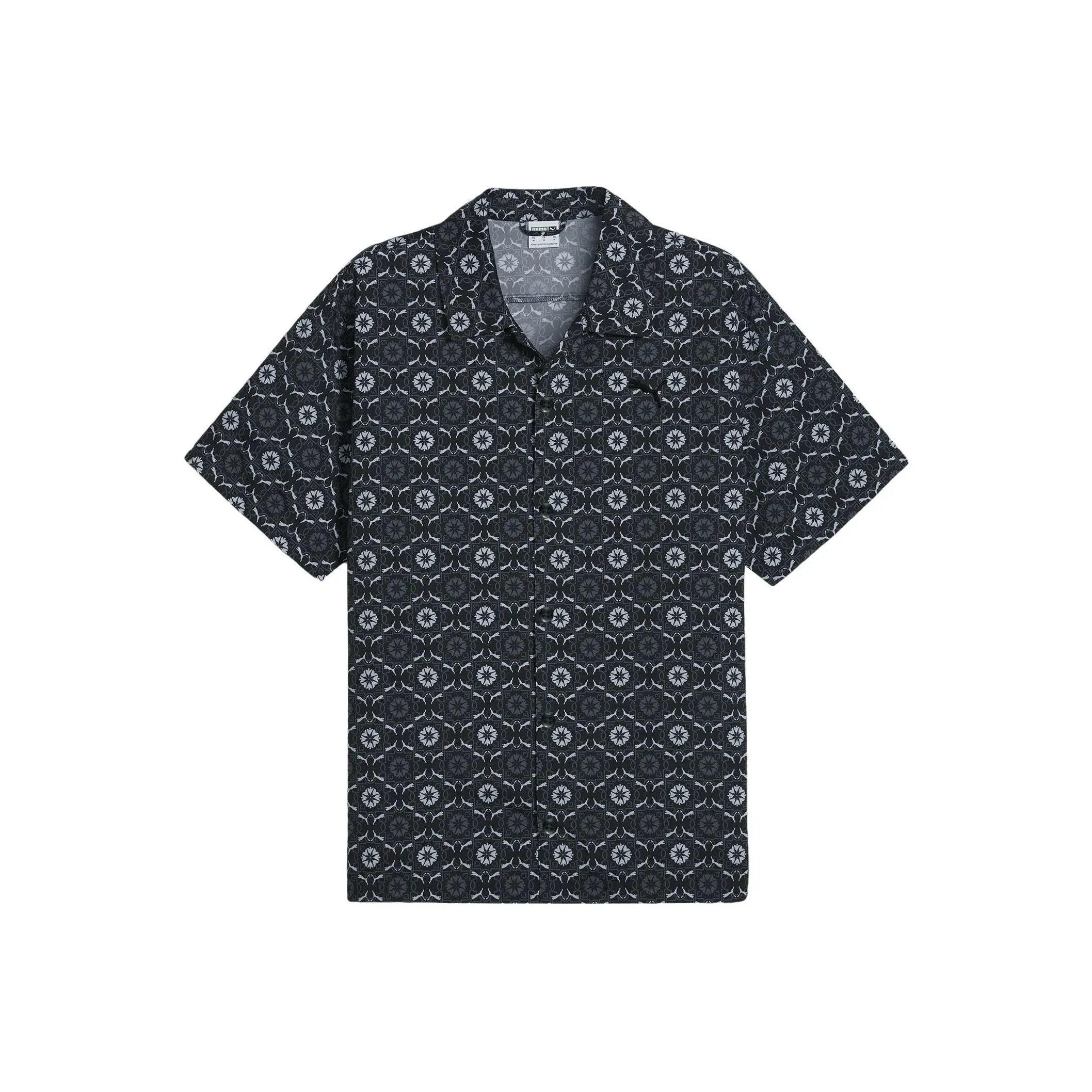 PUMA SS24 NEW PREP AOP Ткани вязаные Рубашка Мужская Черная