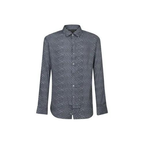 Canali Синие Мужские Рубашки