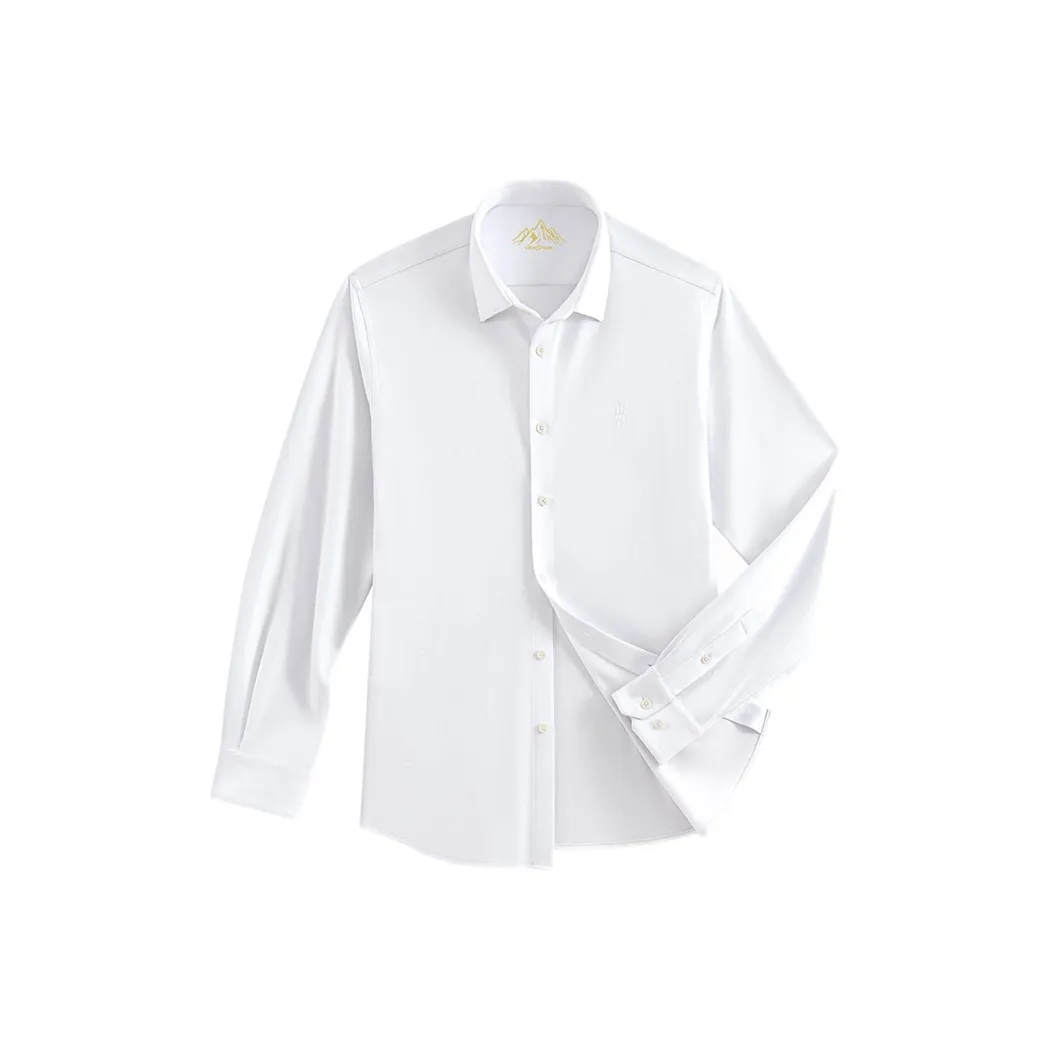 OUDING Pearl White Men's Shirts OUDING Жемчужно-белые Мужские Рубашки