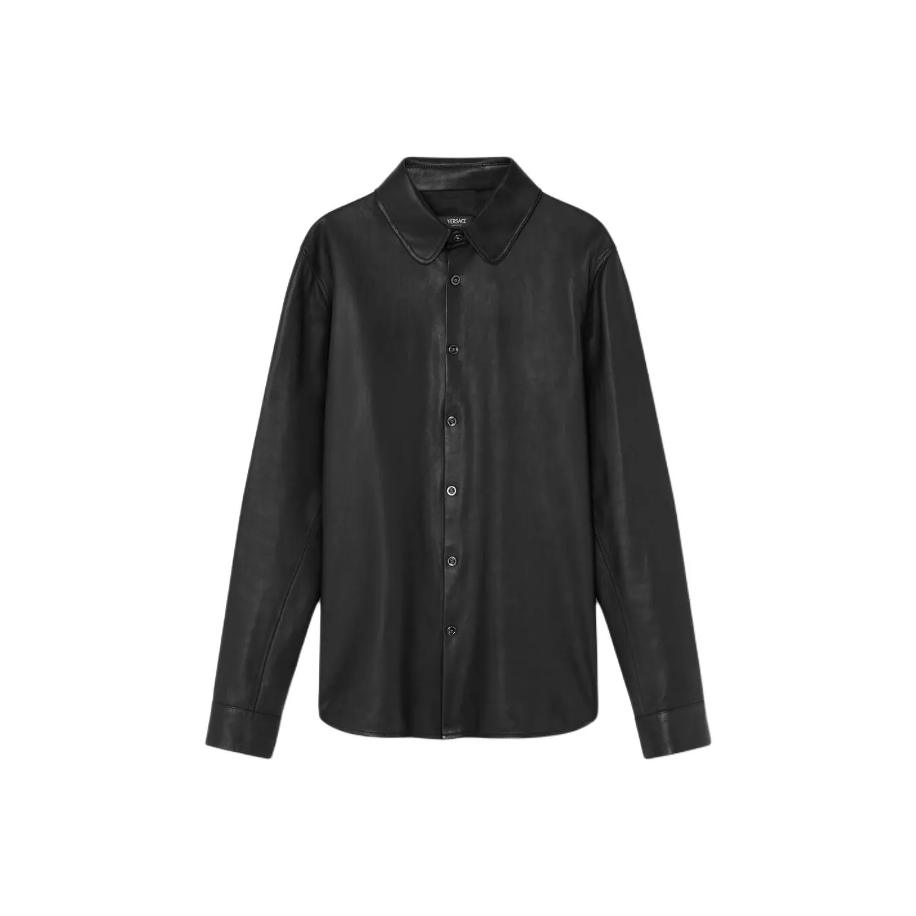 VERSACE Button Up Leather Shirt