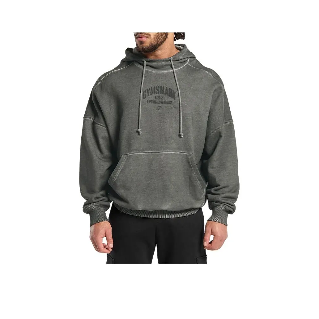 GYMSHARK Тяжелая коллекция толстовка мужская черная