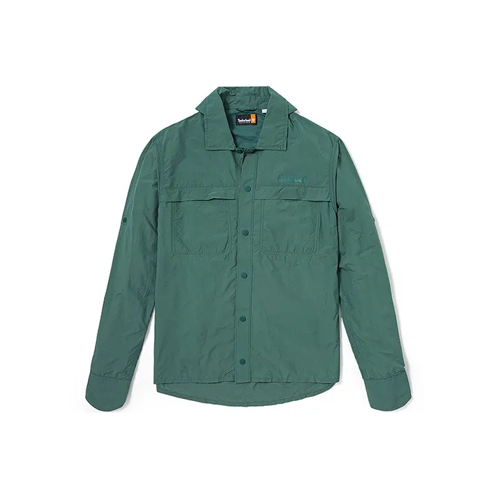 Timberland SS24 Рубашка Мужская Синяя Зеленая