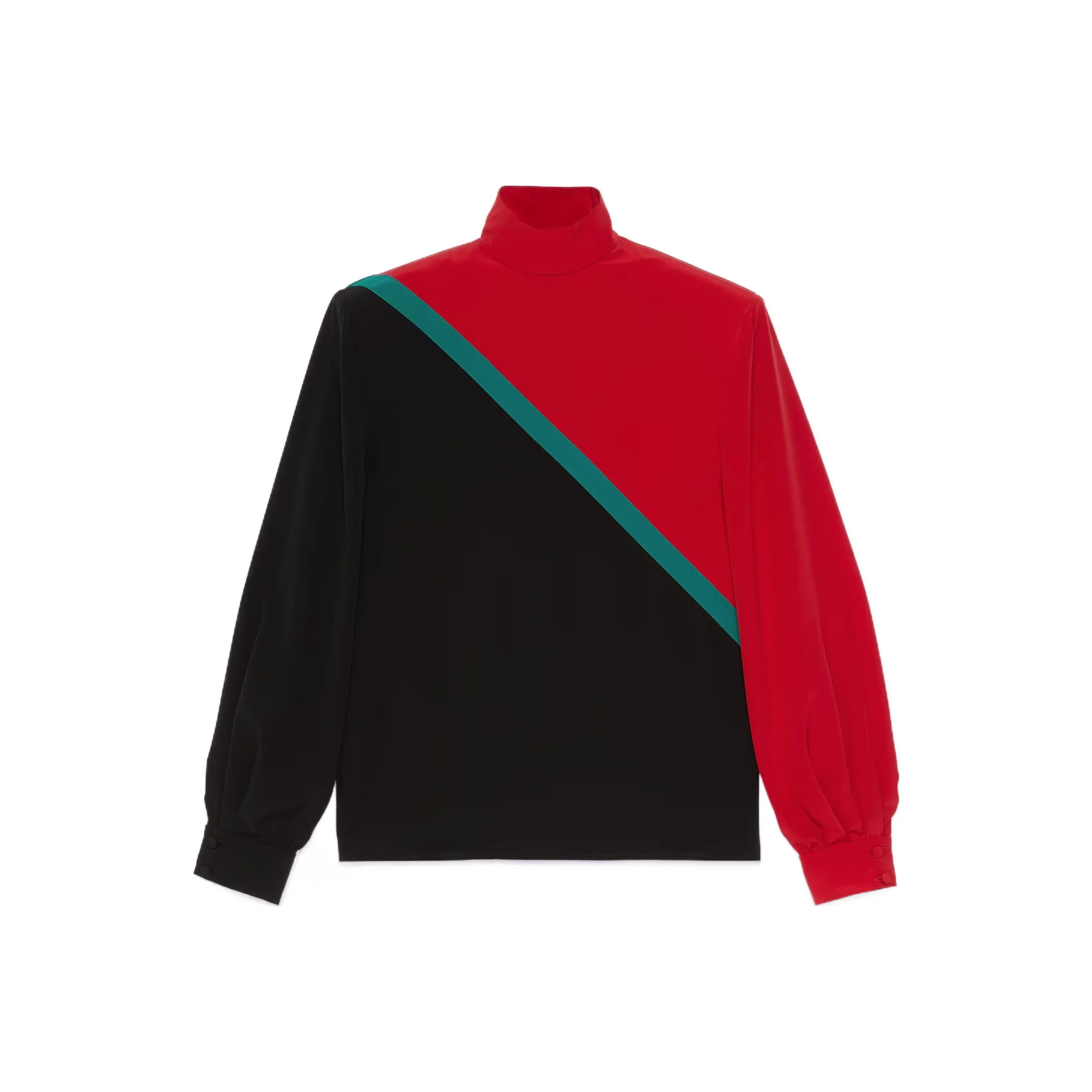 GUCCI High Neck Color Blocked Shirt