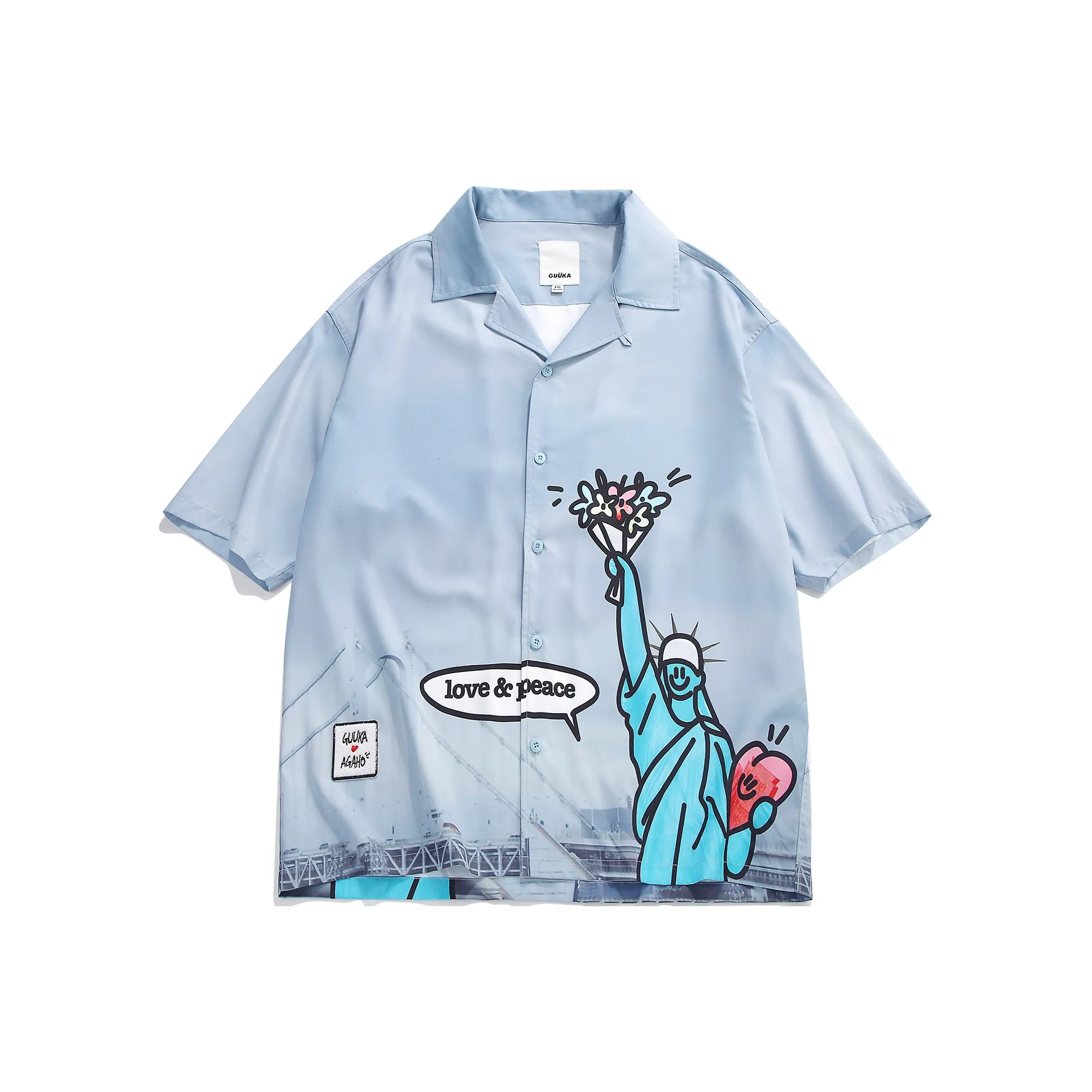 Guuka Solid Color Unisex Dusty Blue