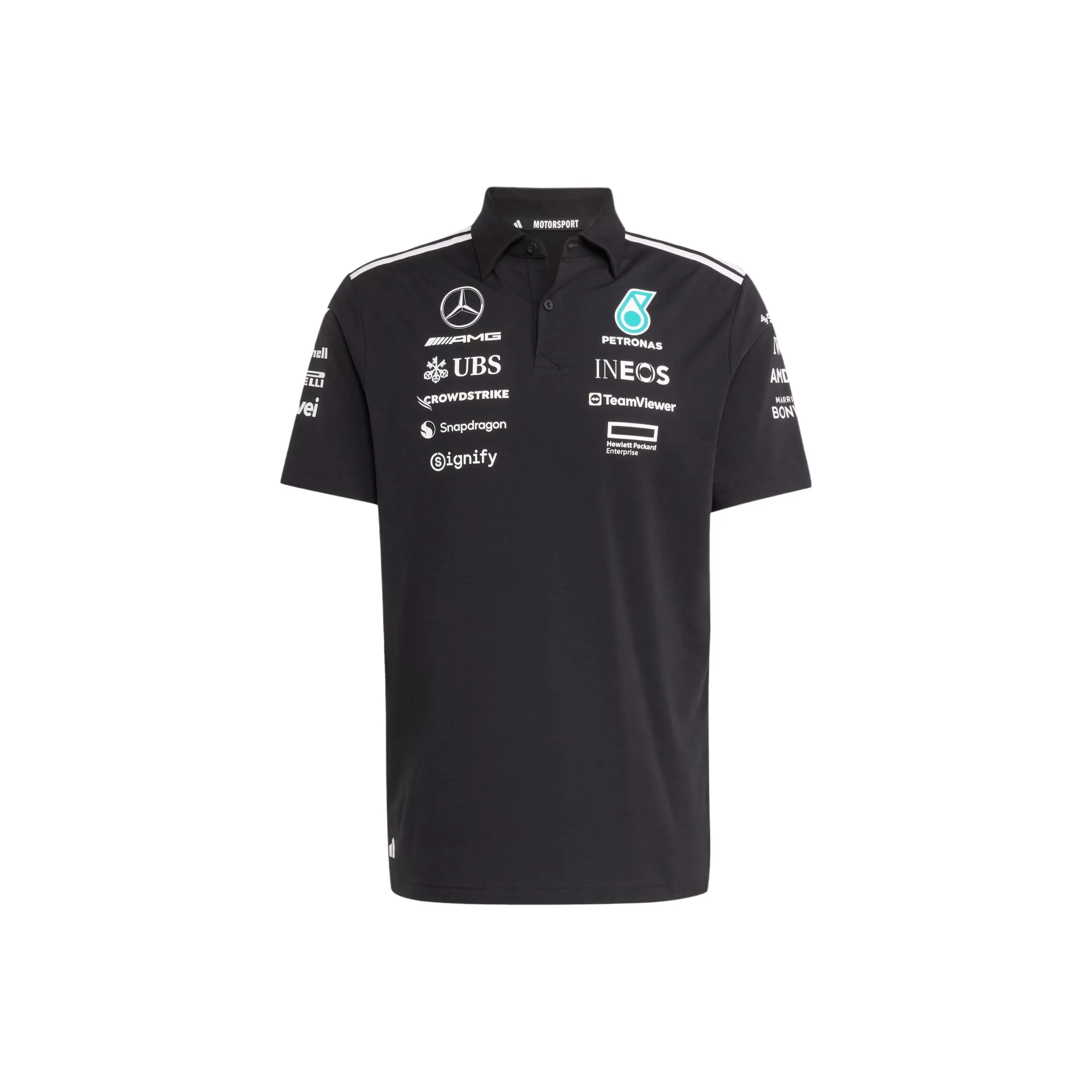 Adidas x Mercedes AMG Petronas F1 Team SS25 Поло Мужское Черное Белое