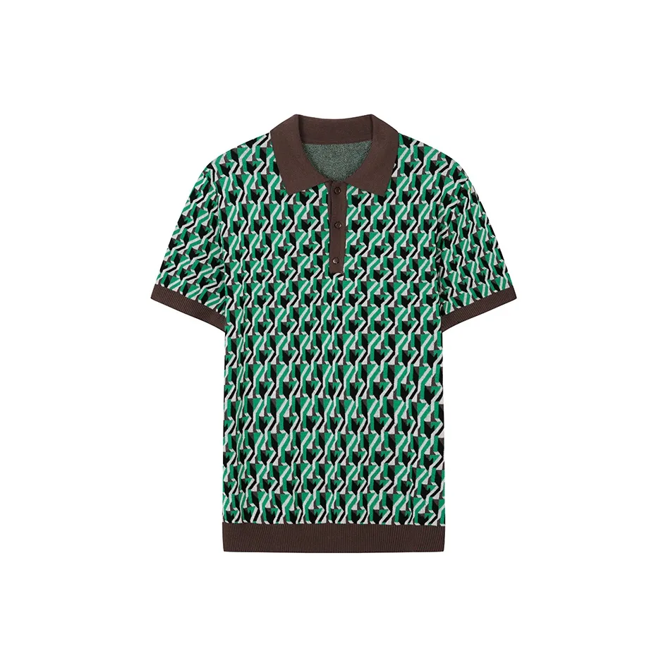 DAVID NAMAN Зеленая Мужская Поло