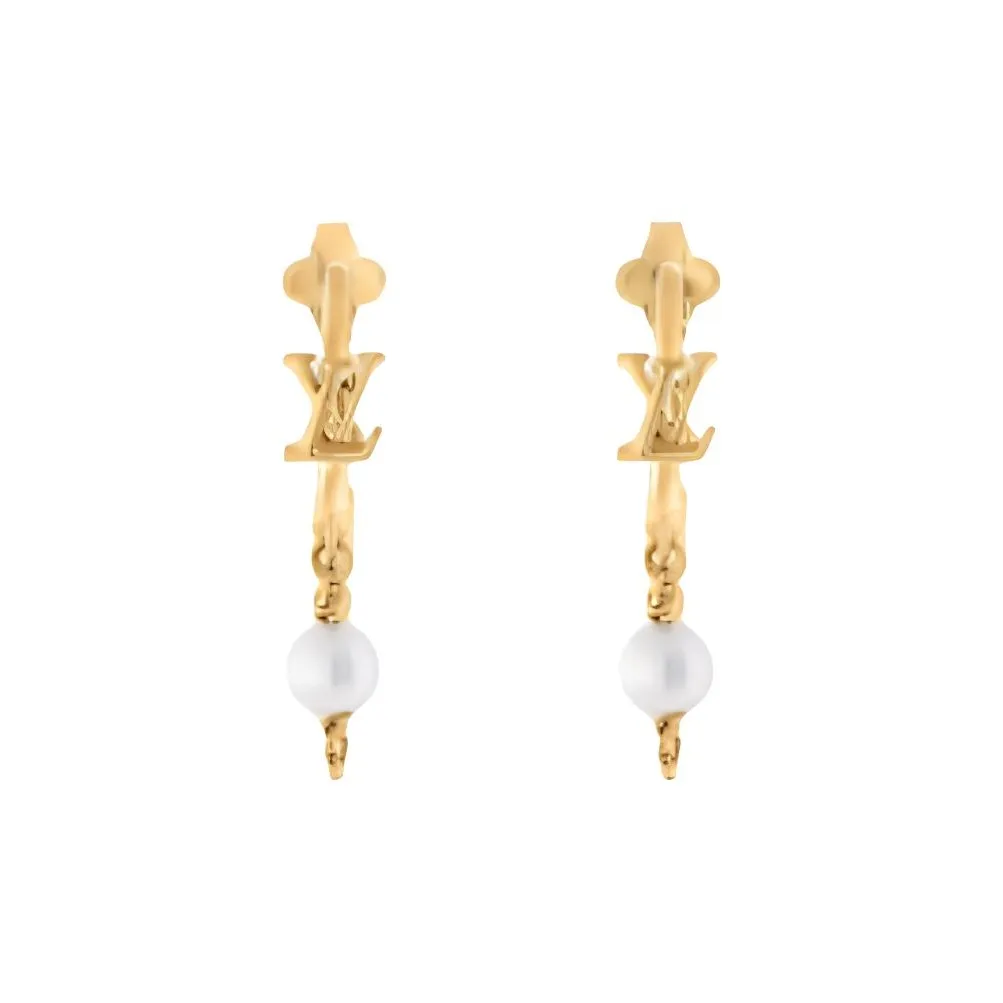 LOUIS VUITTON Metal, Resin, Bead Earrings Women's Gold