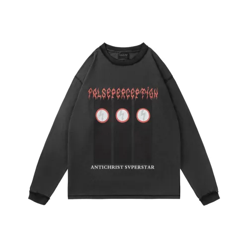 False Perception Промытый черный Унисекс Свитшоты