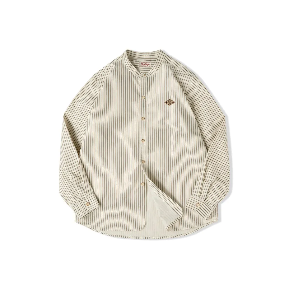 MADEN Рубашка Весенний Осенний Мужской Экрю