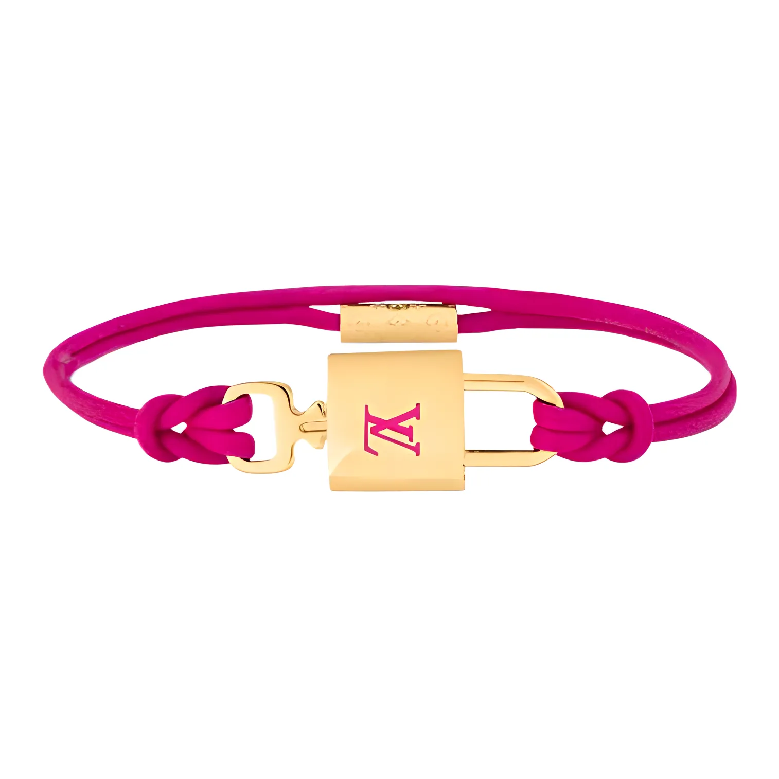 LOUIS VUITTON Metal Calf Leather Bracelets Women's Purple