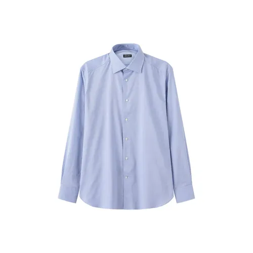 Ermenegildo Zegna Светло-синие Мужские Рубашки