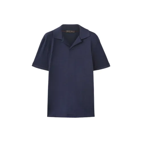 Loro Piana Мужское поло градиентного синего цвета