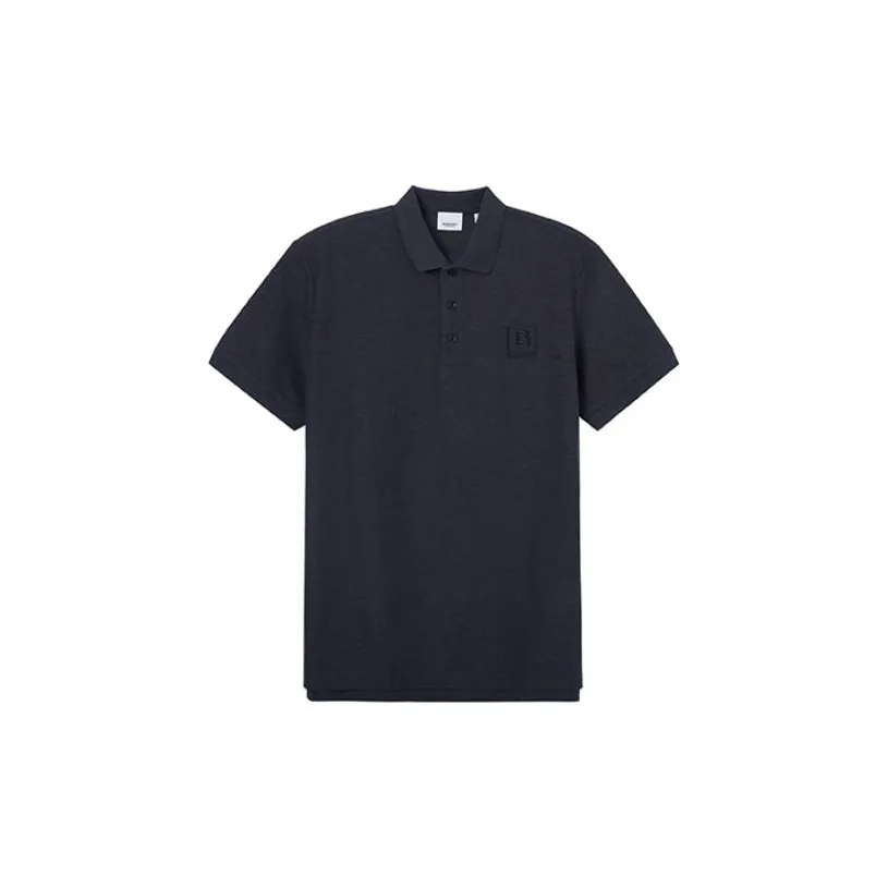 Burberry Men Cotton With Spandex Short Sleeve Polo Black