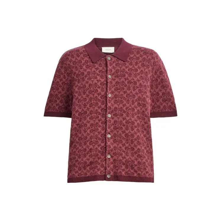 COACH SS23 Поло Мужское Темно-Красное