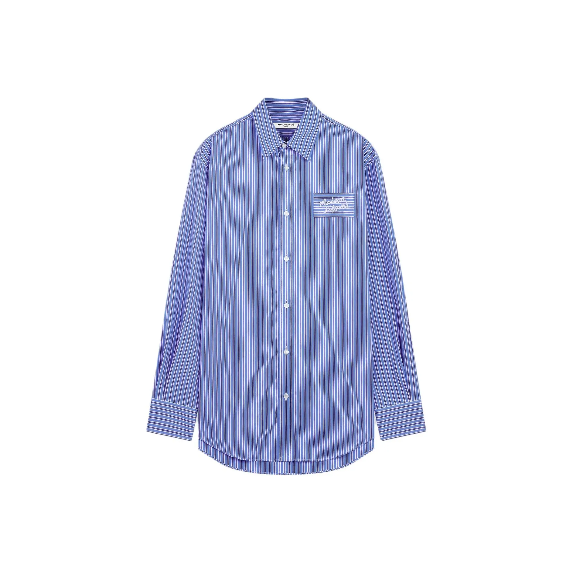 Maison Kitsune FW24 Рубашка Мужская Синяя