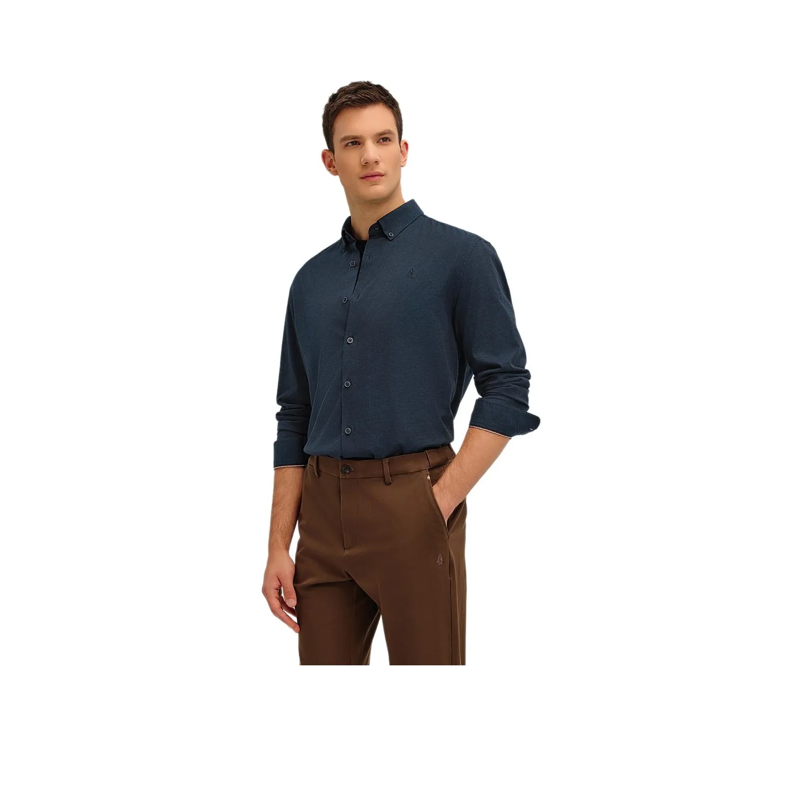 Hush Puppies Длинный рукав рубашка мужская чернильно-синий