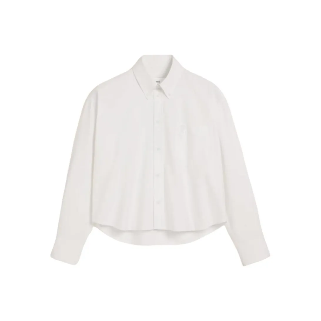 AMIPARIS Paris Logo Detailed Buttoned Cropped Shirt