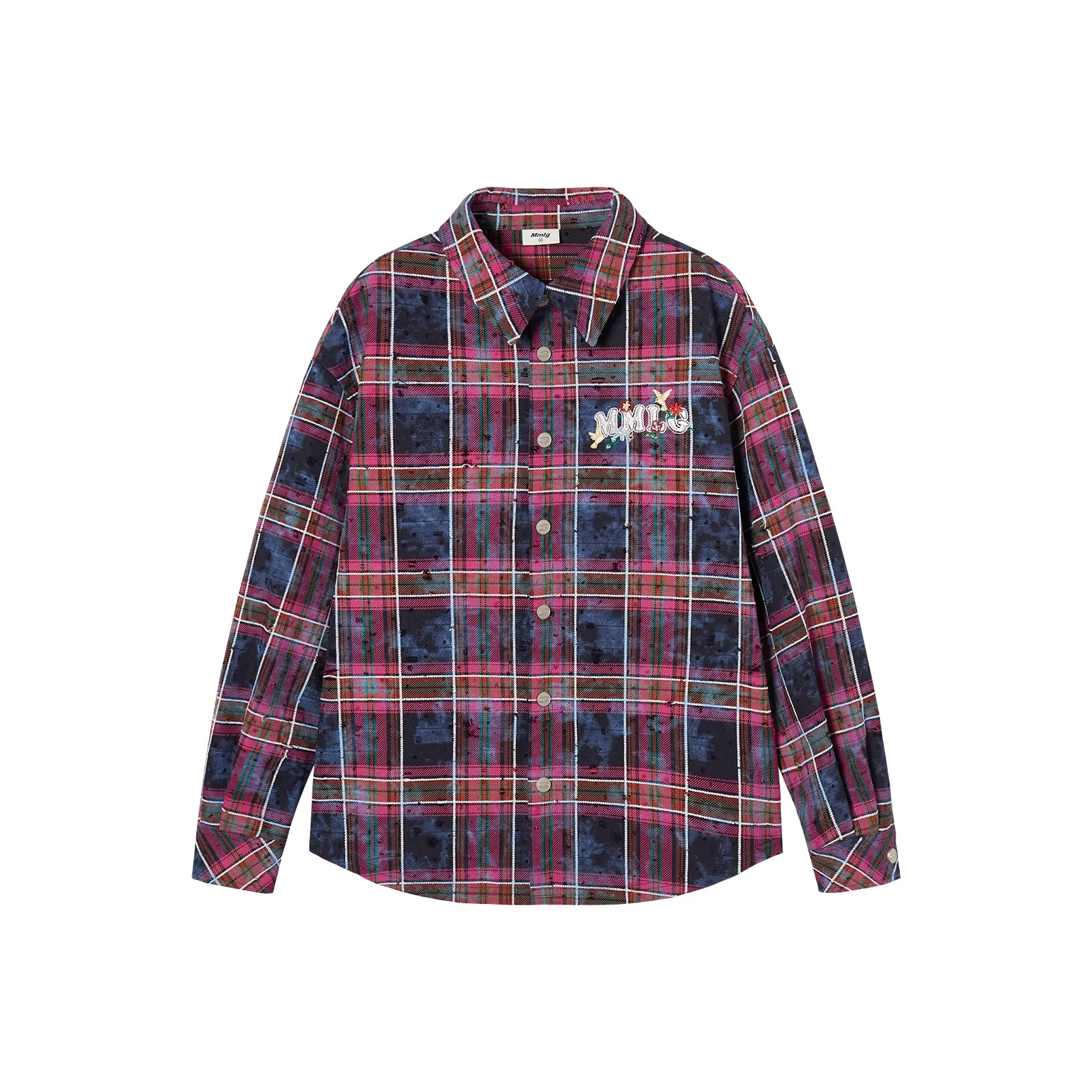 MMLG Рубашка Унисекс Tie Dye Фиолетовая Клетка