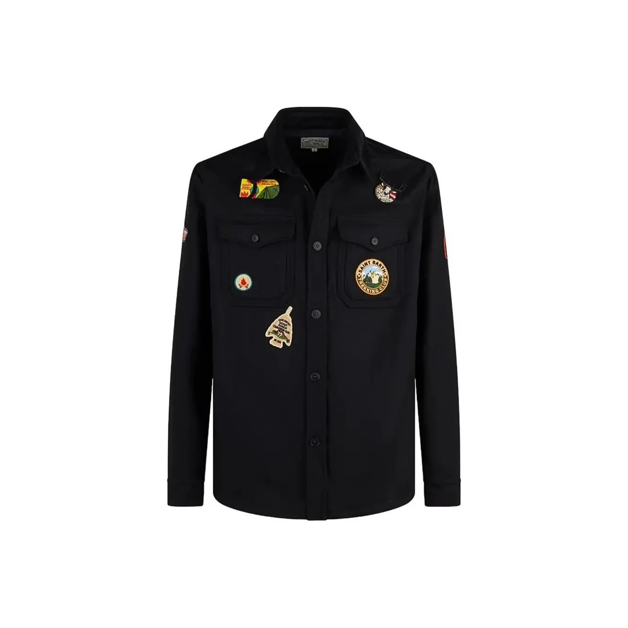 MC2 Saint Barth Patch detail Felted Shirt Jacket
