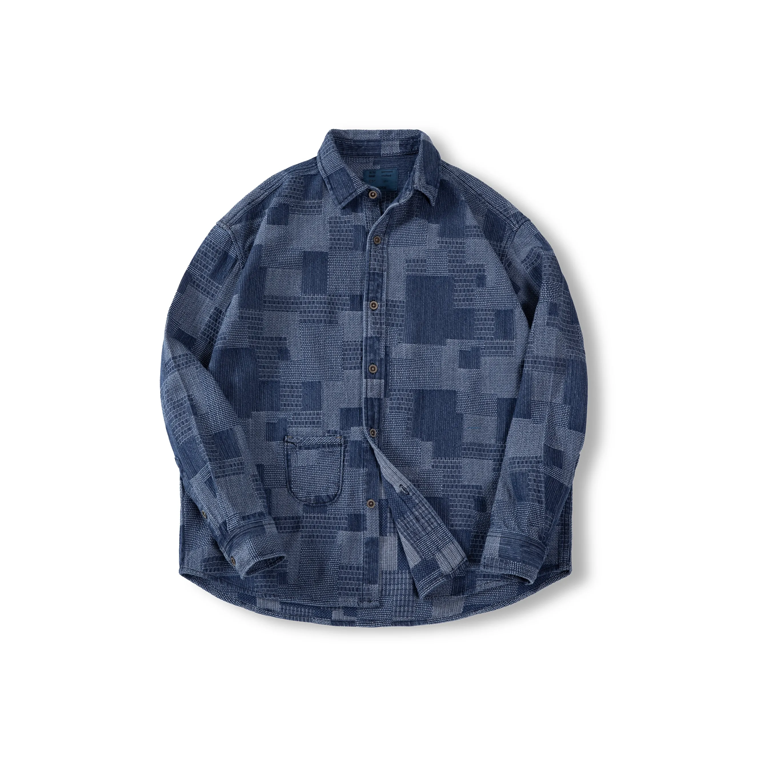 MADEN Джинсовый синий Мужская рубашка