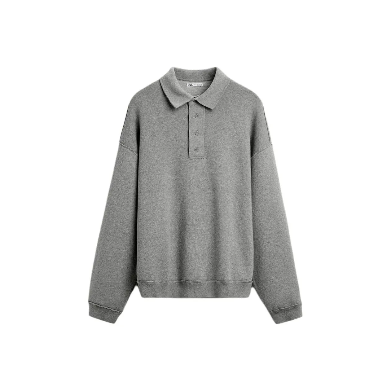 ZARA Polo Shirt Men's Zebra Print Gray