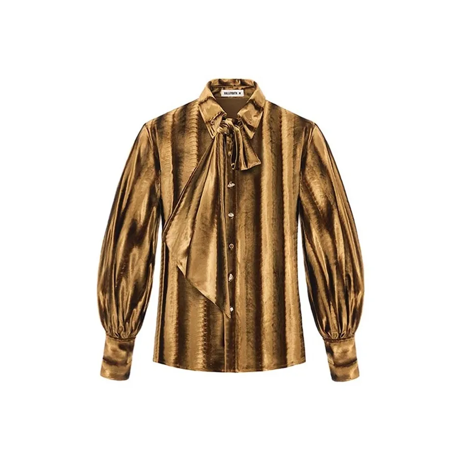 VALLEYOUTH Рубашка Мужская Темно-Золотая