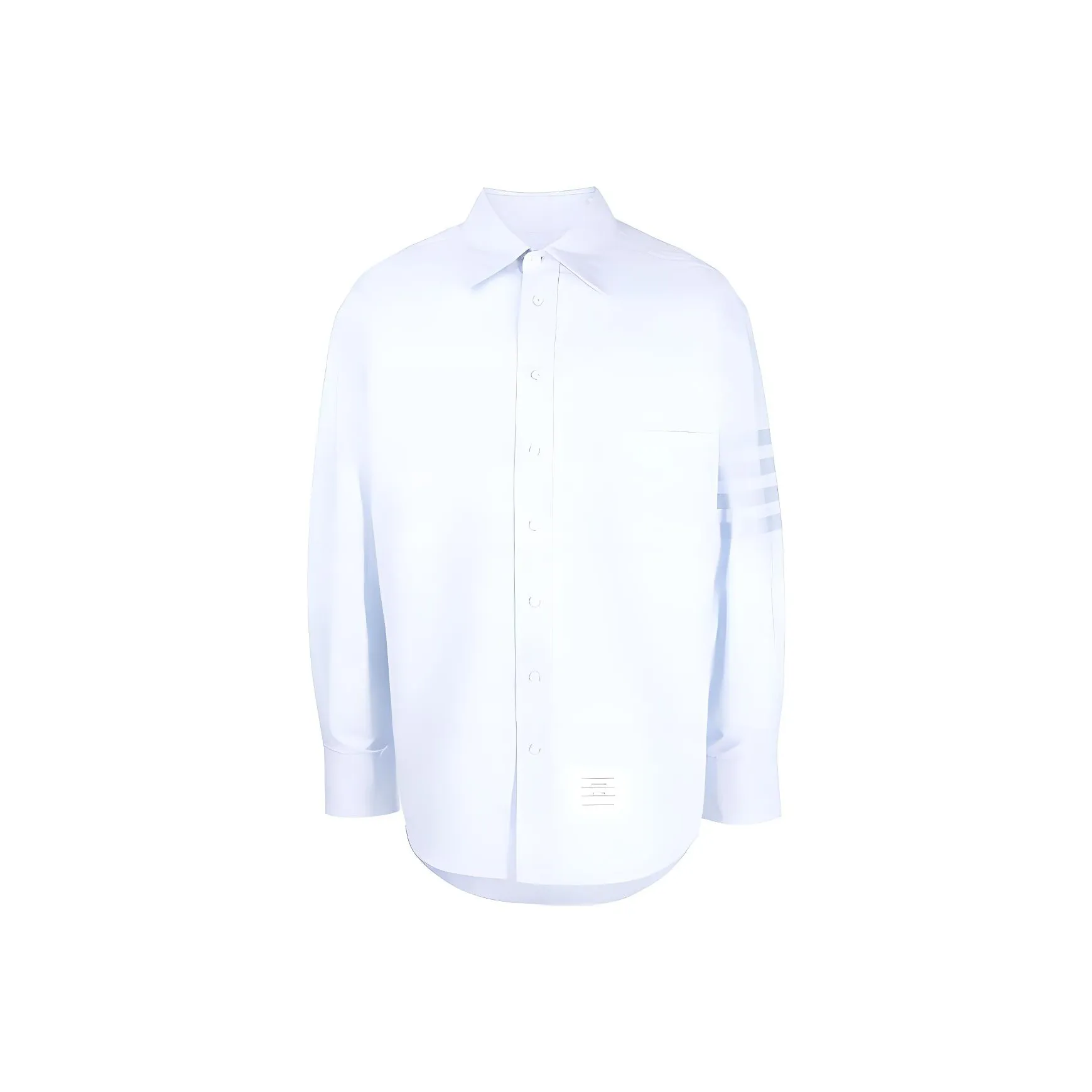 THOM BROWNE Striped Collared Button Up Shirt