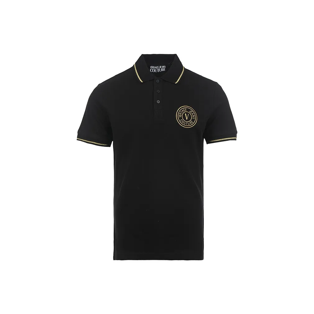 VERSACE JEANS COUTURE SS25 Поло Мужское Черное