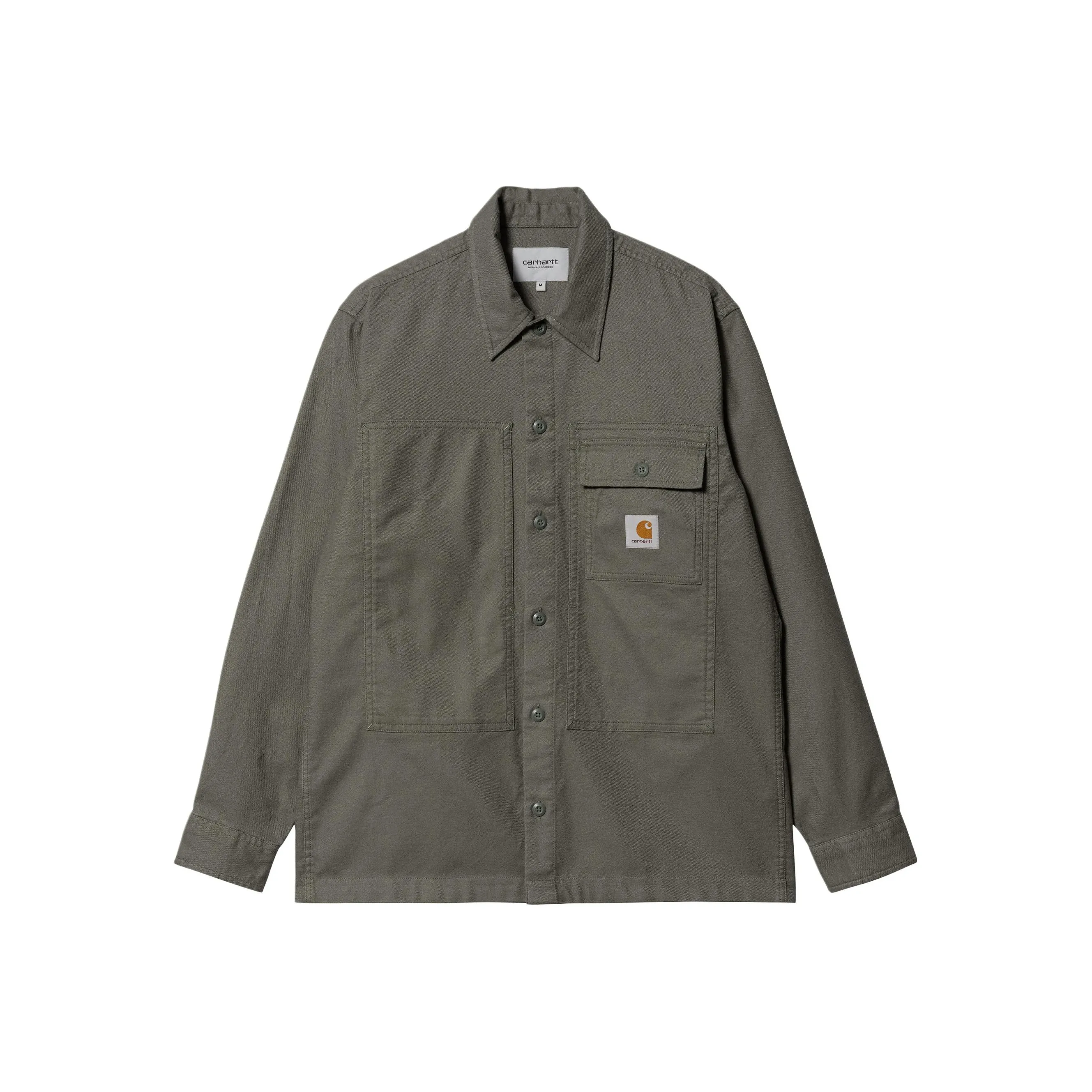 Carhartt WIP L S Charter Рубашка Мужская Дымчатый Зеленый