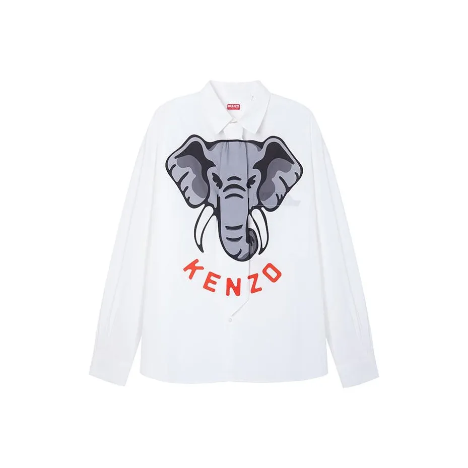 KENZO SS24 Рубашка Мужская Серо-Белая