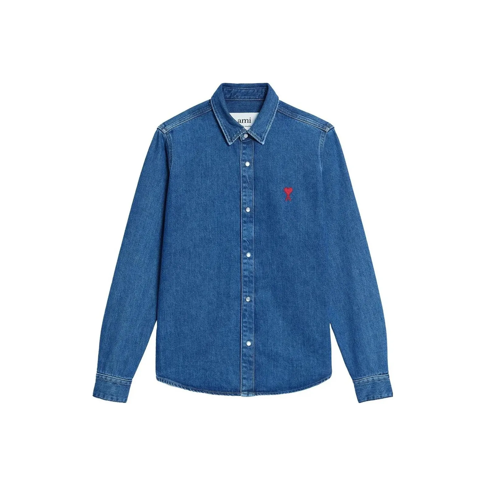 AMI Paris Ami De Coeur Logo Denim Shirt