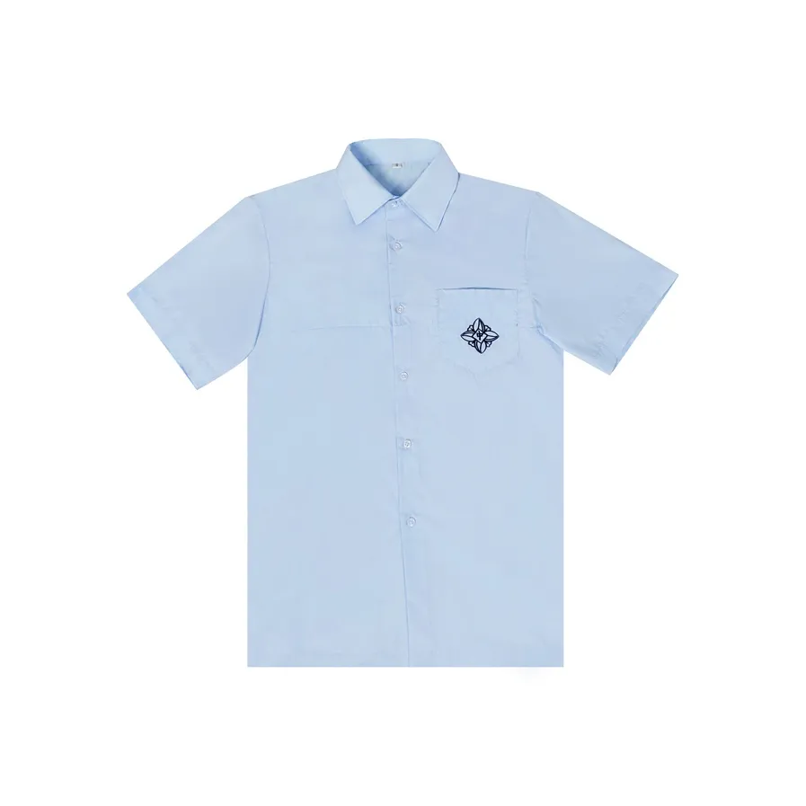 MUCUNSHU Napa Средняя Синий Короткий Рукав Рубашка Мужская Рубашка