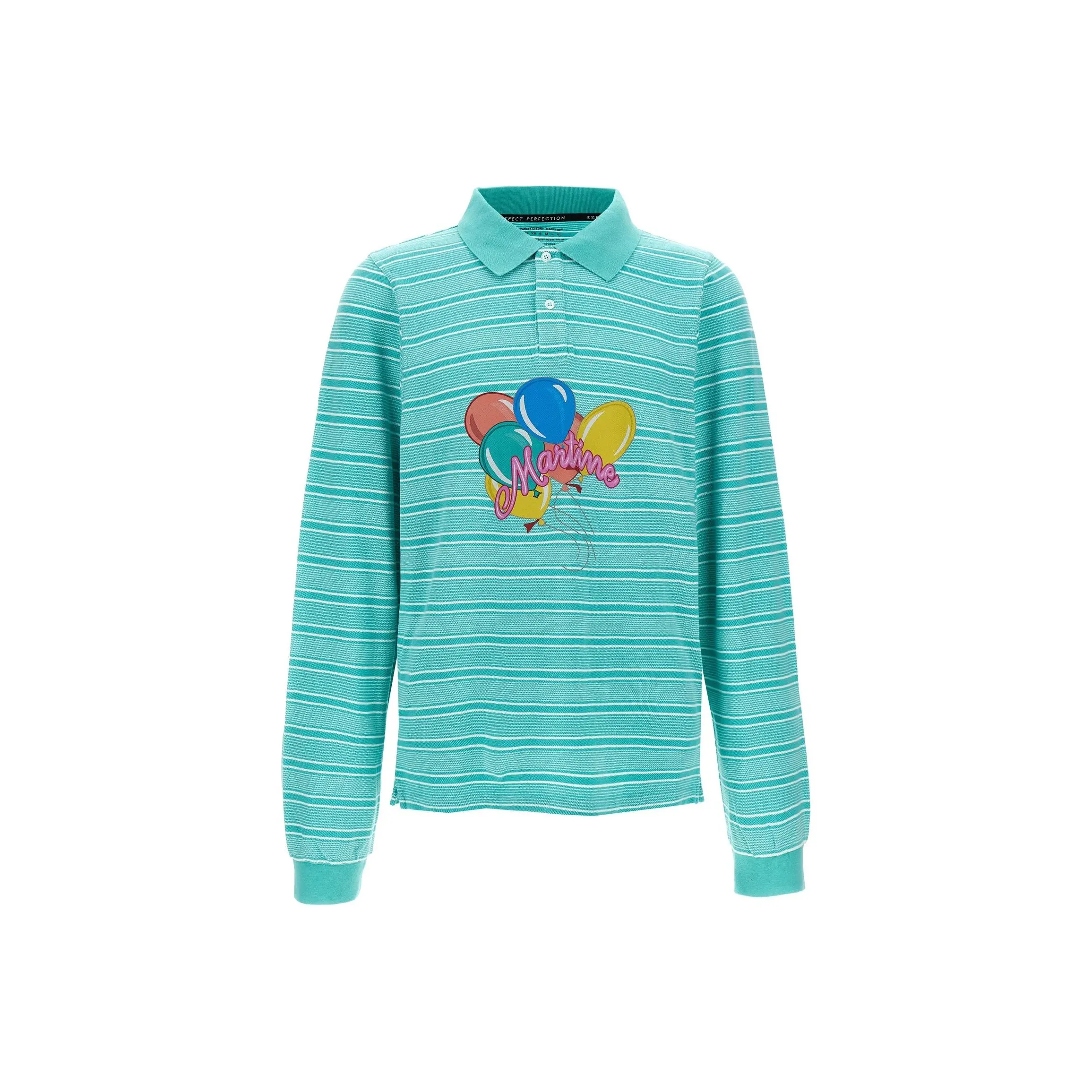 Martine Rose Logo Printed Striped Polo Shirt