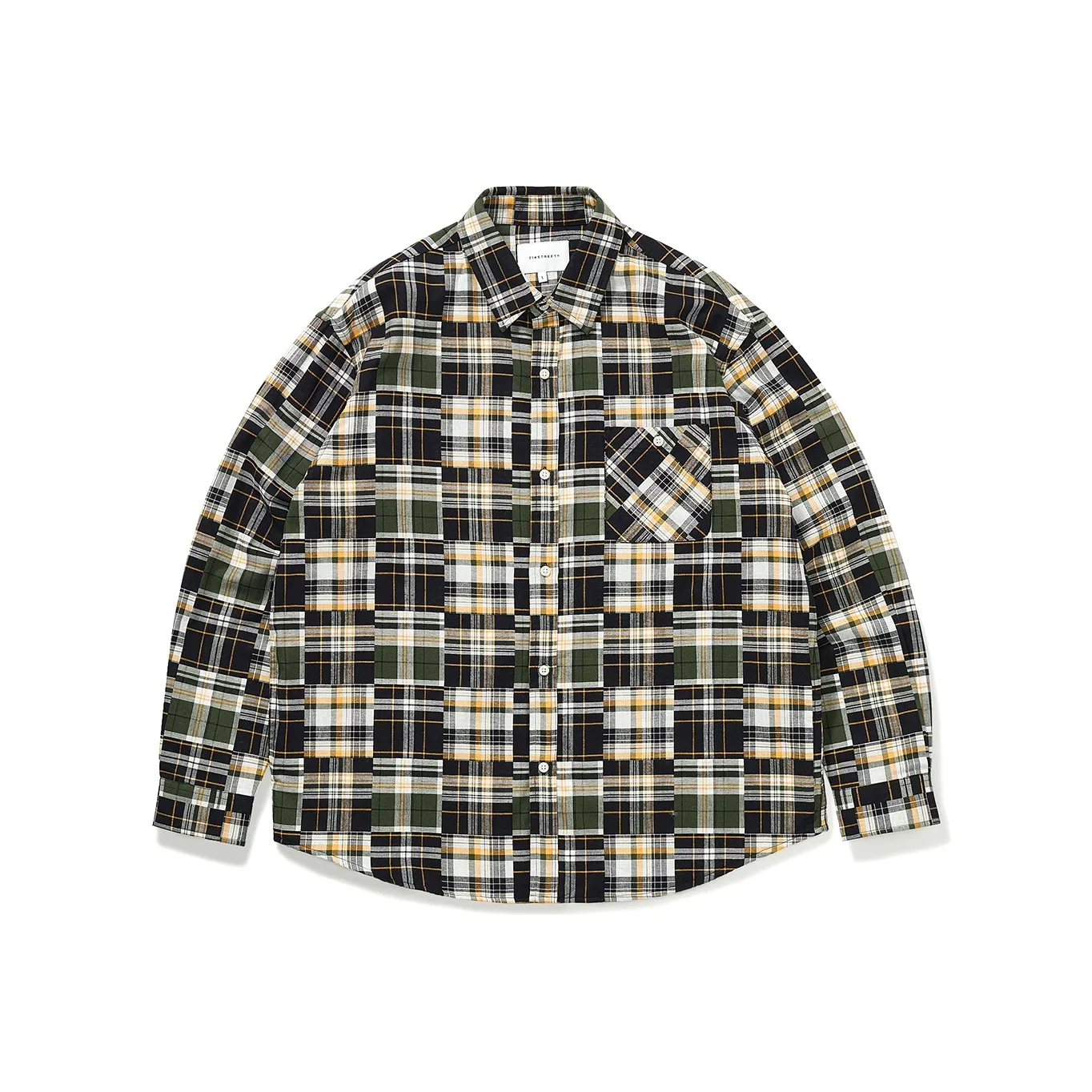 714STREET Рубашка Унисекс Желто-зеленая клетка