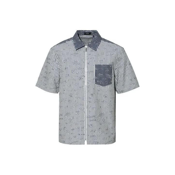 RARE Короткий рукав рубашка мужская синяя