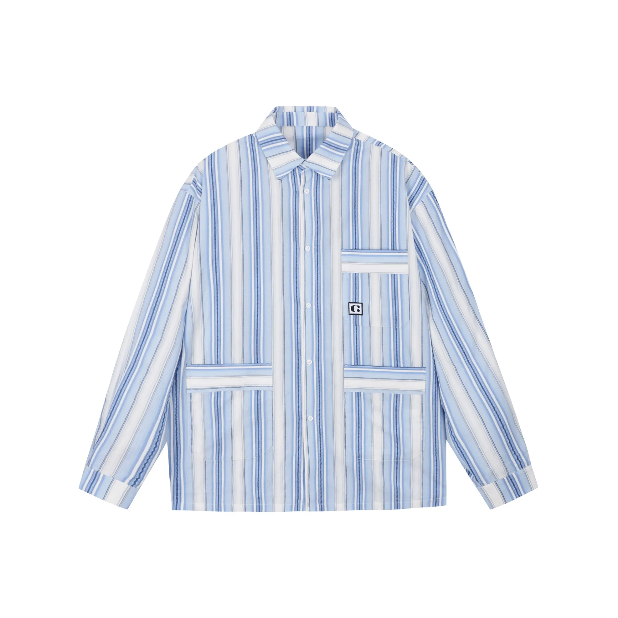 ICONS Lab Сине-белые полоски Унисекс Рубашки